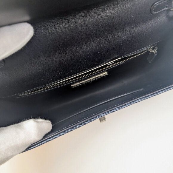 Chanel Blue and Grey Patchwork Lizard Skin Box Bag - Picture 10 of 16